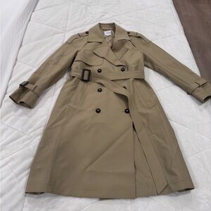 Cyrus Olive-Tan Double-Breasted Trench Coat
